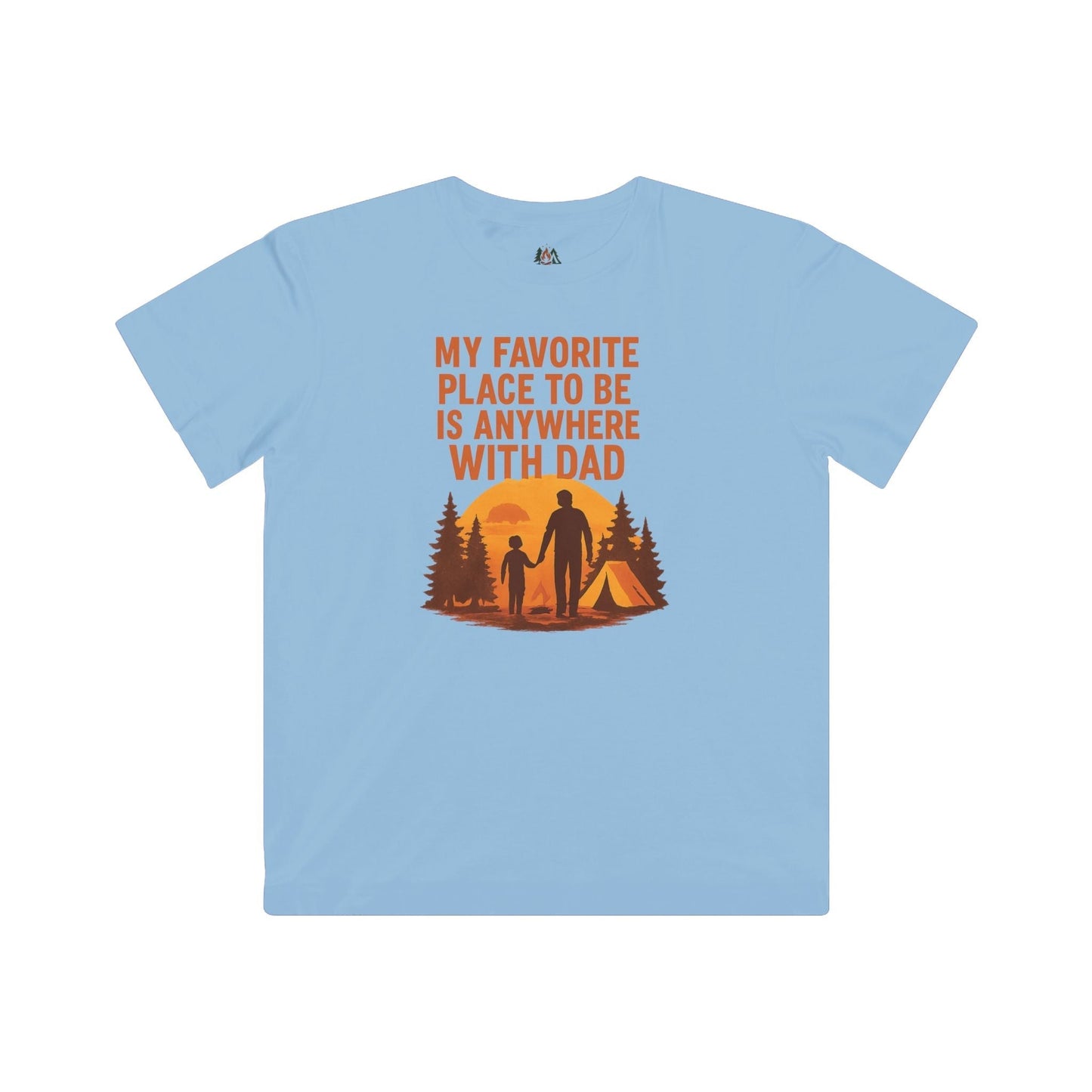 "The Dad's Favorite Place Kids Tee | Funny Father's Day Family Gift Shirt featuring a playful graphic on a high-quality, soft-fabric children's t-shirt."