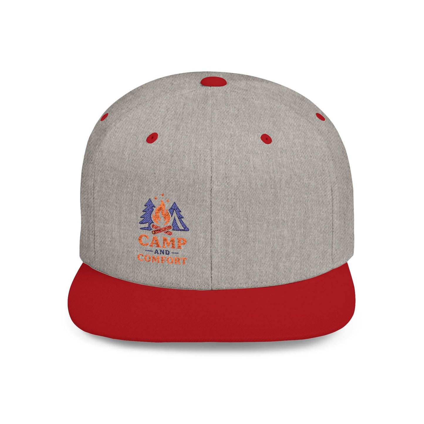 Adventure - Ready Flat Bill Snapback - 'Camp and Comfort' Design - Camp and Comfort