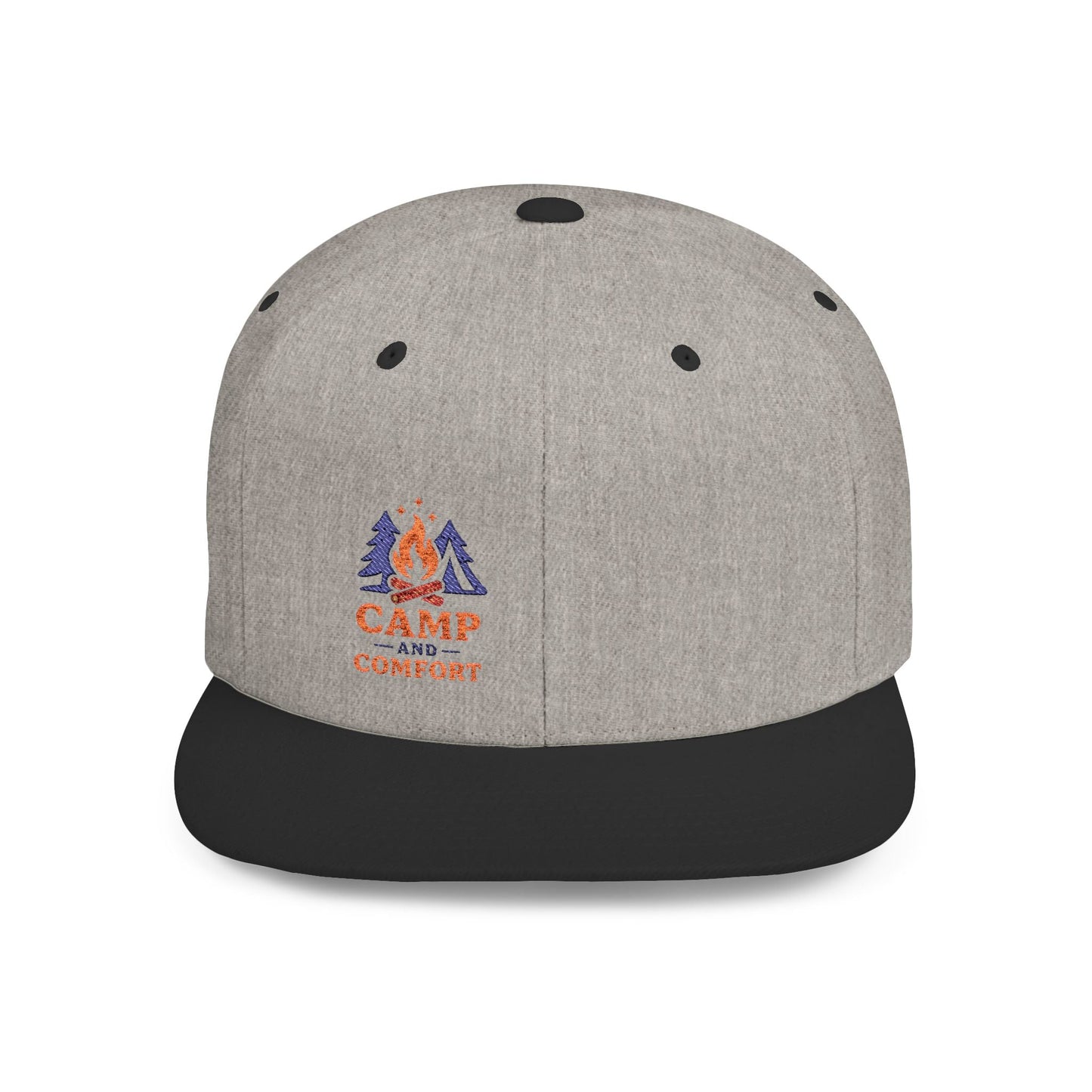 Adventure - Ready Flat Bill Snapback - 'Camp and Comfort' Design - Camp and Comfort