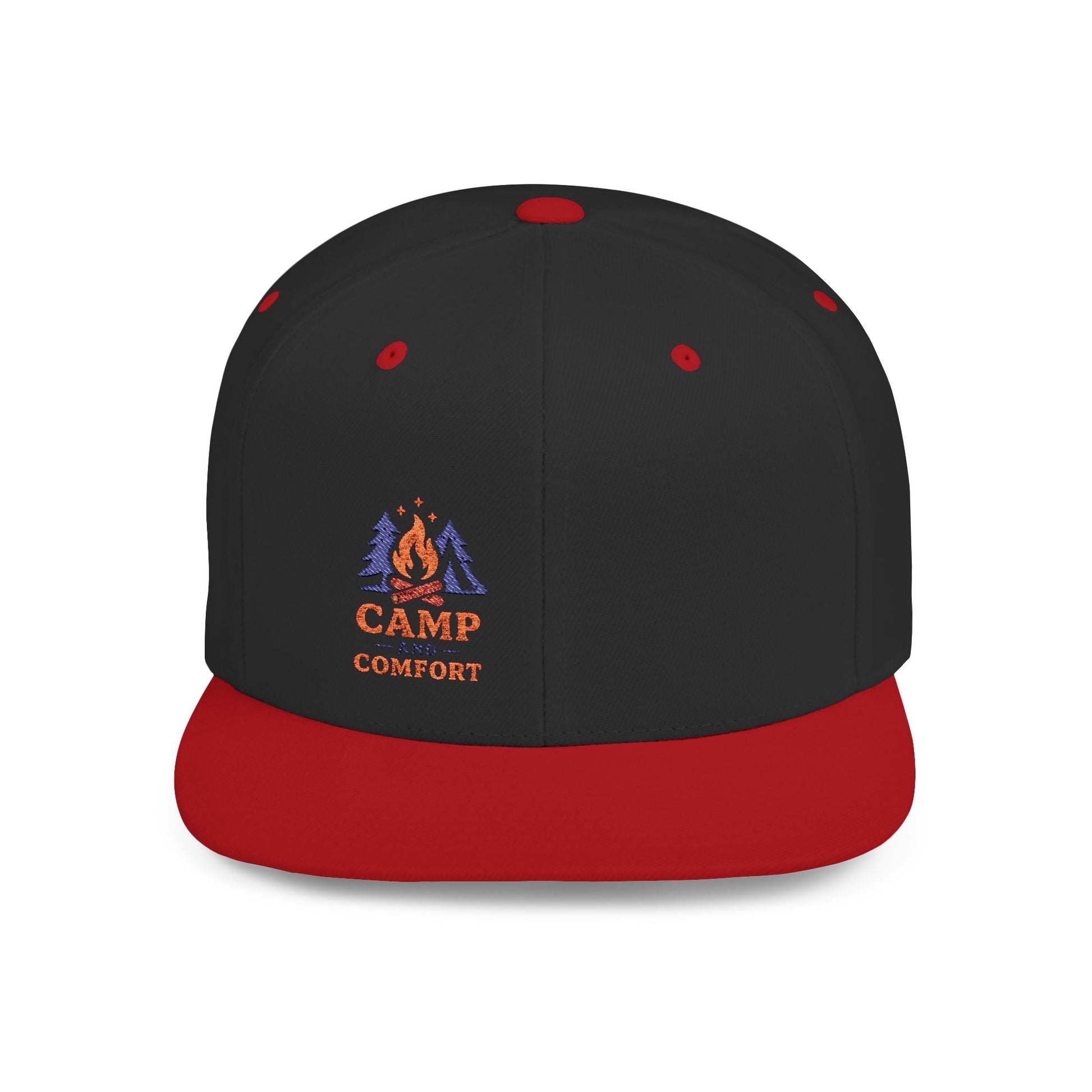 Adventure - Ready Flat Bill Snapback - 'Camp and Comfort' Design - Camp and Comfort