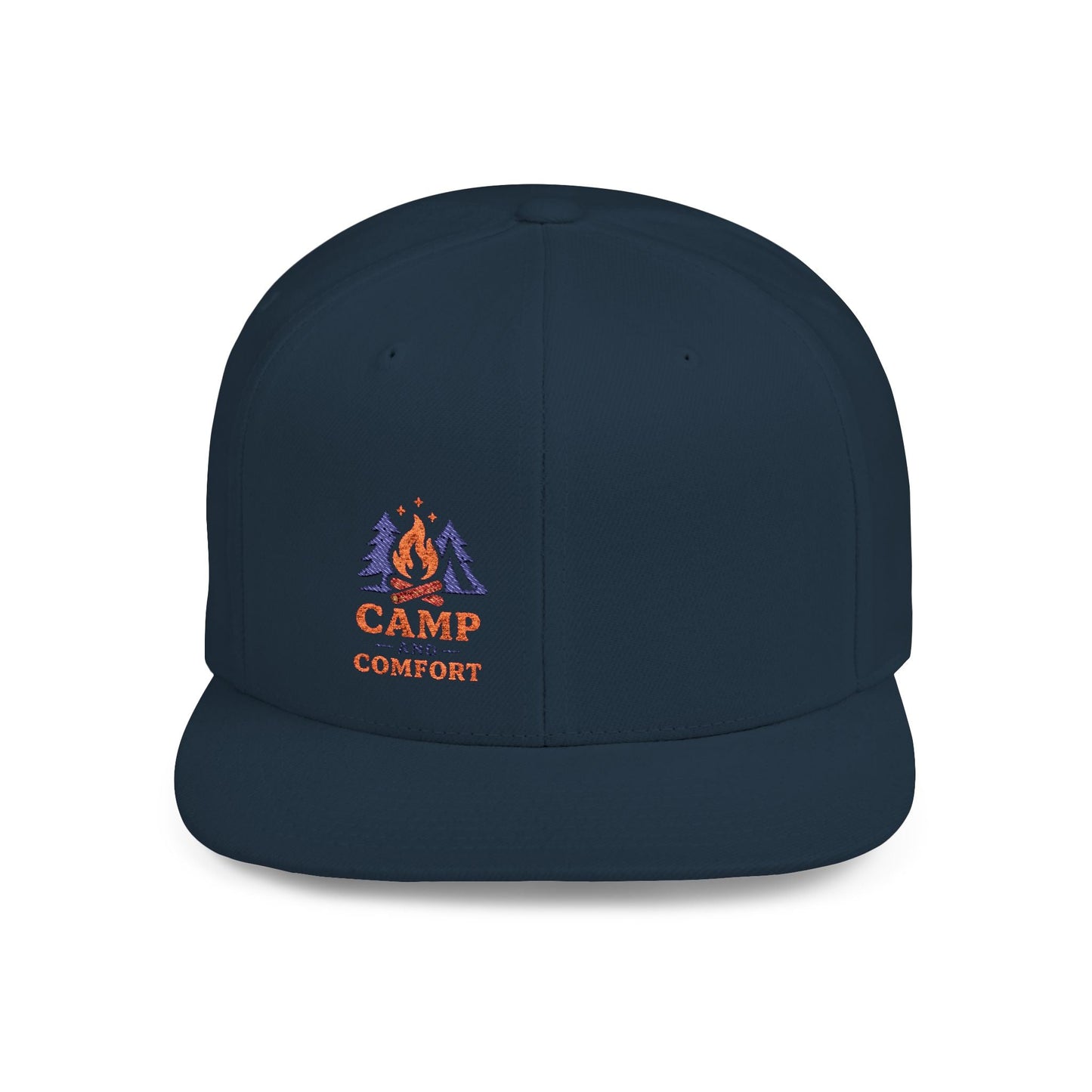 Adventure - Ready Flat Bill Snapback - 'Camp and Comfort' Design - Camp and Comfort