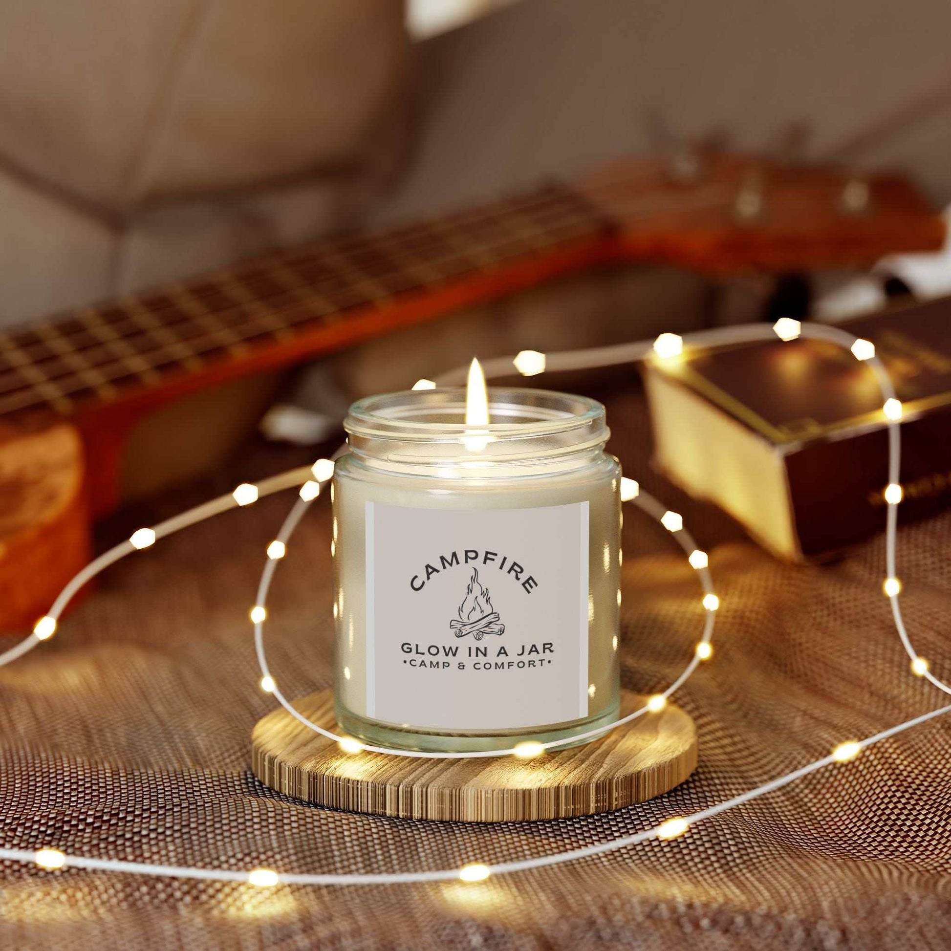 Campfire Glow in a Jar – Hand - Poured Soy Candle - Camp and Comfort