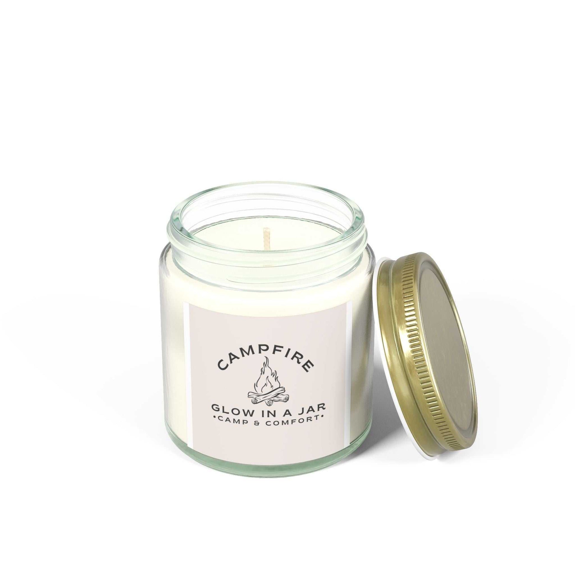Campfire Glow in a Jar – Hand - Poured Soy Candle - Camp and Comfort