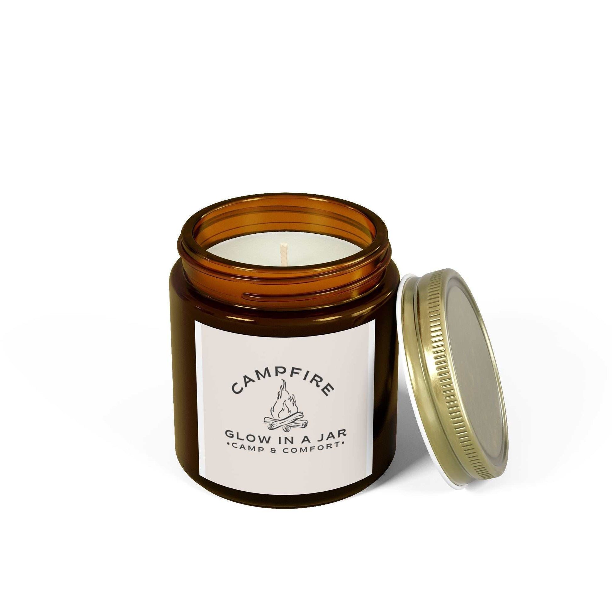 Campfire Glow in a Jar – Hand - Poured Soy Candle - Camp and Comfort