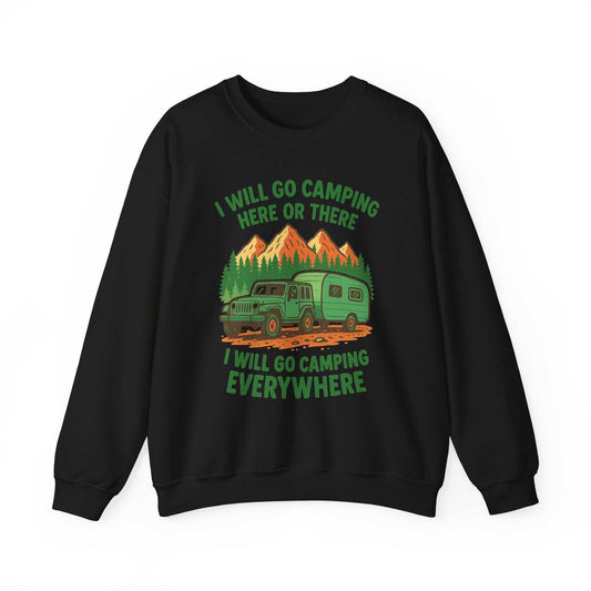 Cozy unisex camping adventure sweatshirt with outdoor graphics and durable fabric blend
