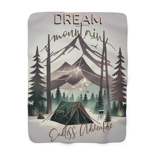 Dream Mountain cozy sherpa throw blanket for home and outdoor adventures