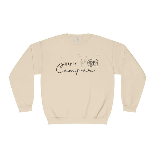 Happy Camper Sweatshirt with cozy design and outdoor adventure graphic