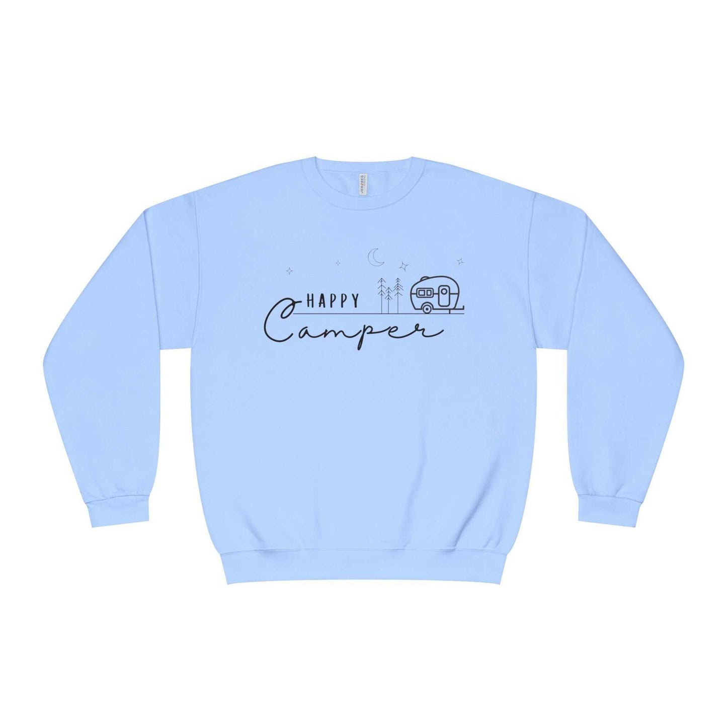 Happy Camper Sweatshirt - Cozy Camping Pullover for Nature Enthusiasts - Outdoors Lover Gift - Hiking and Adventure Graphic Sweater - Camp and Comfort