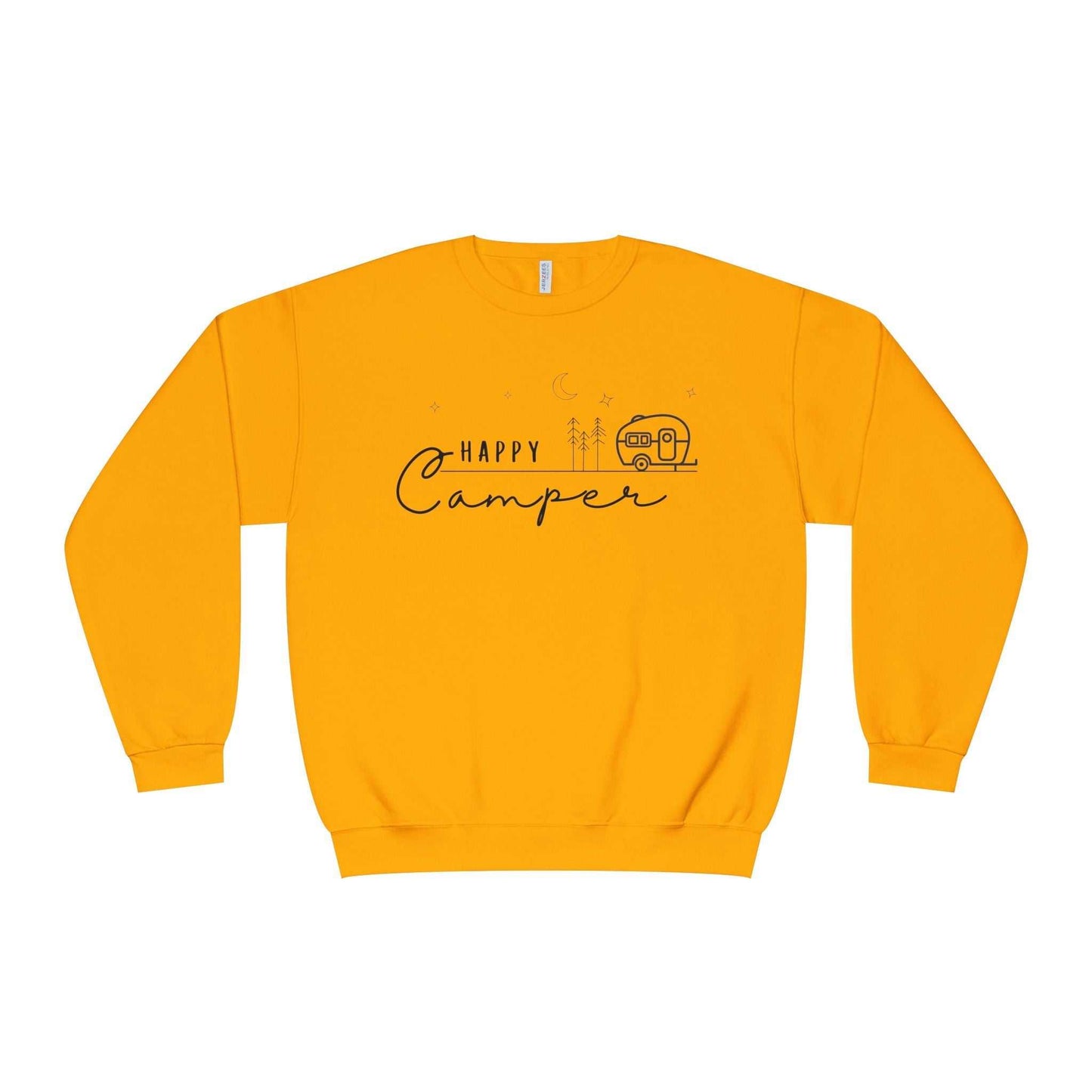 Happy Camper Sweatshirt - Cozy Camping Pullover for Nature Enthusiasts - Outdoors Lover Gift - Hiking and Adventure Graphic Sweater - Camp and Comfort
