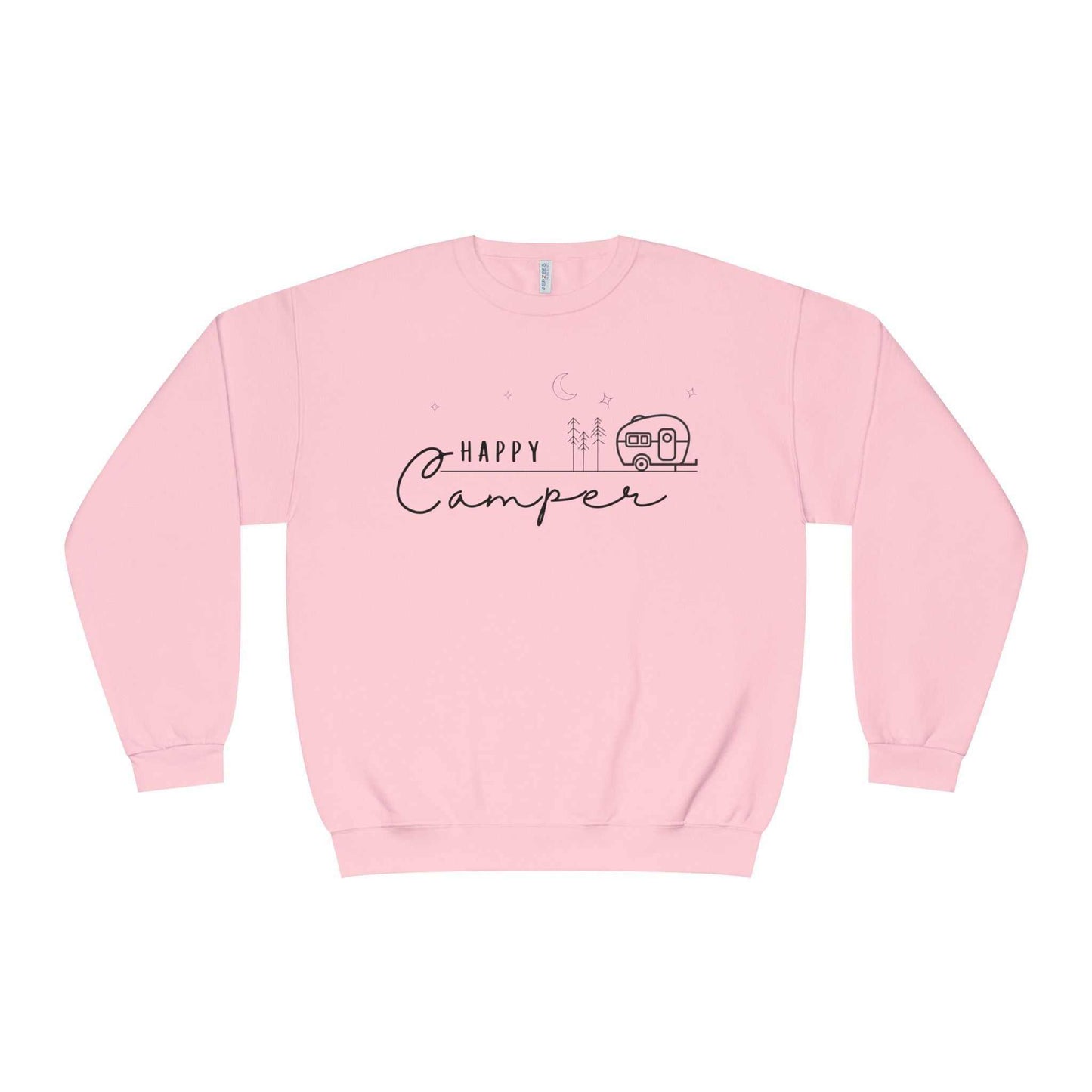 Happy Camper Sweatshirt - Cozy Camping Pullover for Nature Enthusiasts - Outdoors Lover Gift - Hiking and Adventure Graphic Sweater - Camp and Comfort