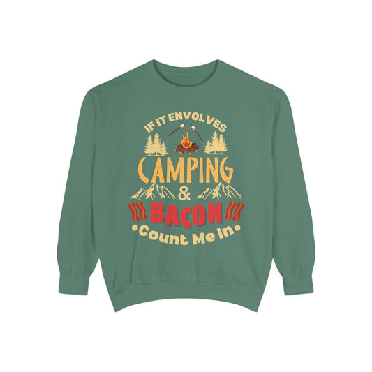 If It Involves Camping and Bacon, Count Me In – Unisex Adventure Sweater - Camp and Comfort