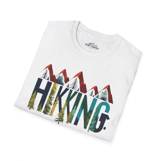 Trailblazer Tee with nature-inspired design, soft fabric for hiking and camping adventures